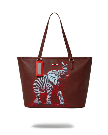 ZEBRA ELEPHANT RON ENGLISH COLLAB TOTE