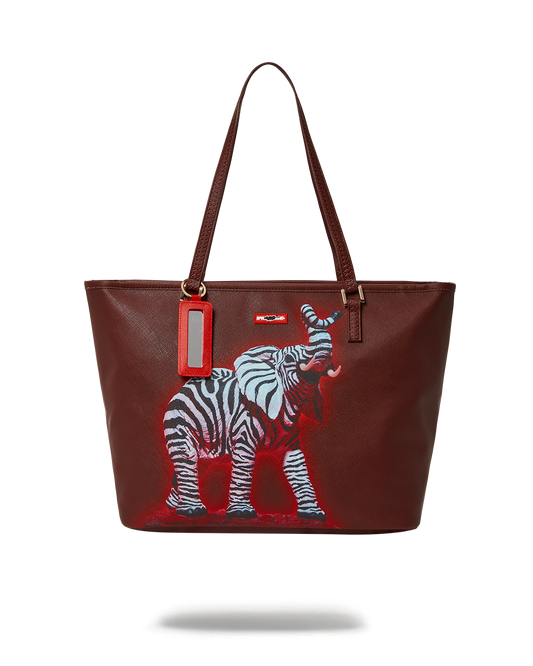 ZEBRA ELEPHANT RON ENGLISH COLLAB TOTE