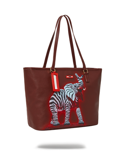 ZEBRA ELEPHANT RON ENGLISH COLLAB TOTE