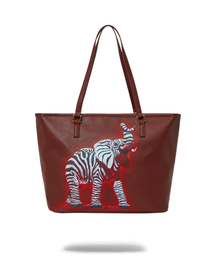 ZEBRA ELEPHANT RON ENGLISH COLLAB TOTE